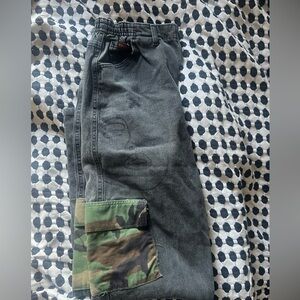 Custom reworked black LEE jeans